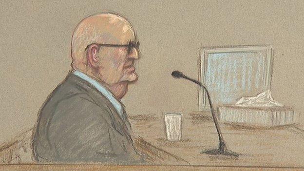 Artists impression of Harry Clarke in court