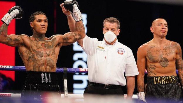 Conor Benn celebrates