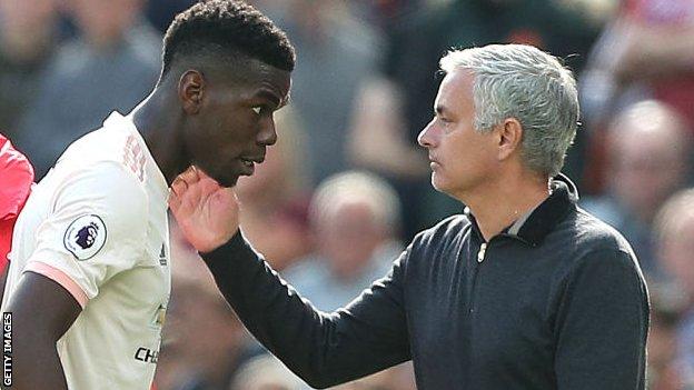 Jose Mourinho and Paul Pogba