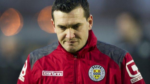 Ian Murray shows his disappointment after the defeat by Dumbarton