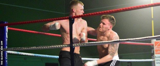 Brandon Bates fights Jamie Insall in a bare-knuckle boxing bout