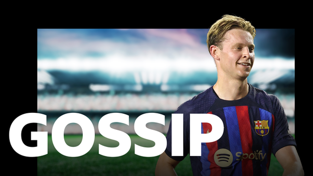 Frenkie de Jong and the BBC gossip logo