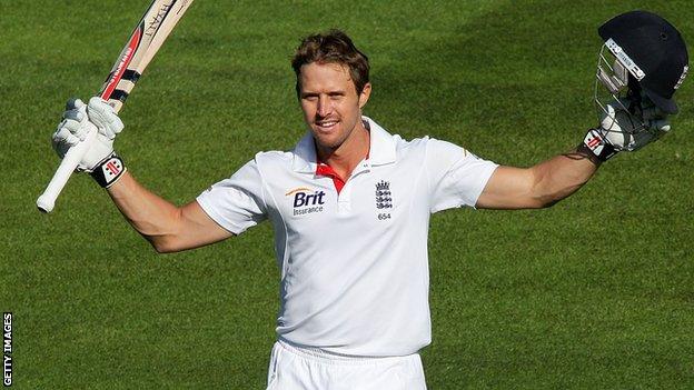 Nick Compton celebrates a century for England