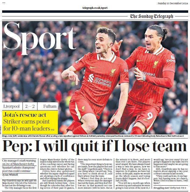 The Sunday Telegraph sports section