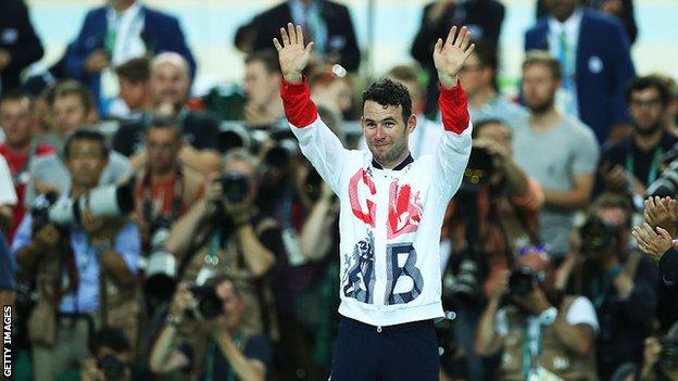 Mark Cavendish on the Rio podium