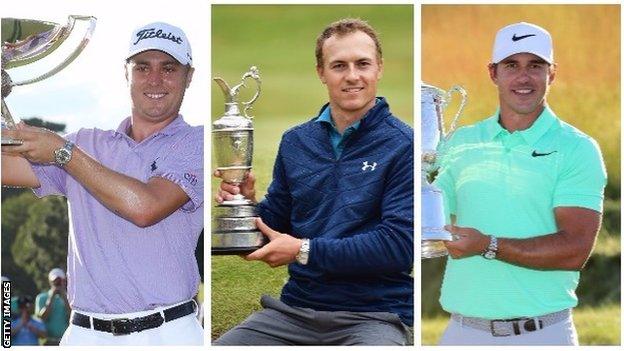 Brooks Koepka, Jordan Spieth and Justin Thomas