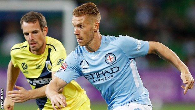 Oliver Bozanic (right) in action for Melbourne City