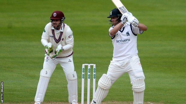 Jonathan Trott passed 50 for the 123rd time in his first-class career at Taunton