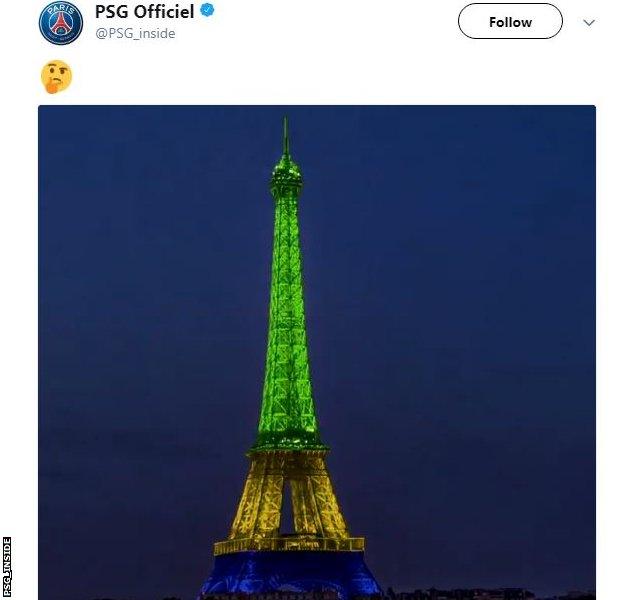 Paris St Germain's tweet teasing Neymar's arrival