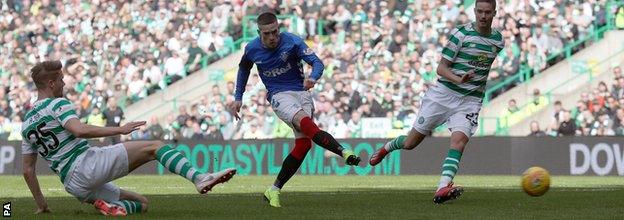 Ryan Kent's well-taken goal hauled Rangers level at Celtic Park