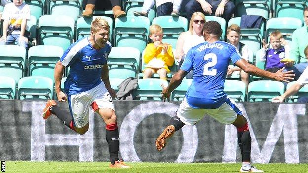 Rangers players Martyn Waghorn and James Travernier