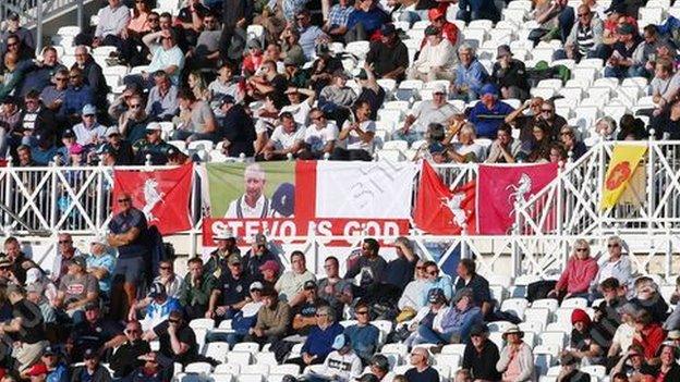 Darren Stevens' fan club were a noisy presence in the Kent-dominated 9,000 crowd at Trent Bridge