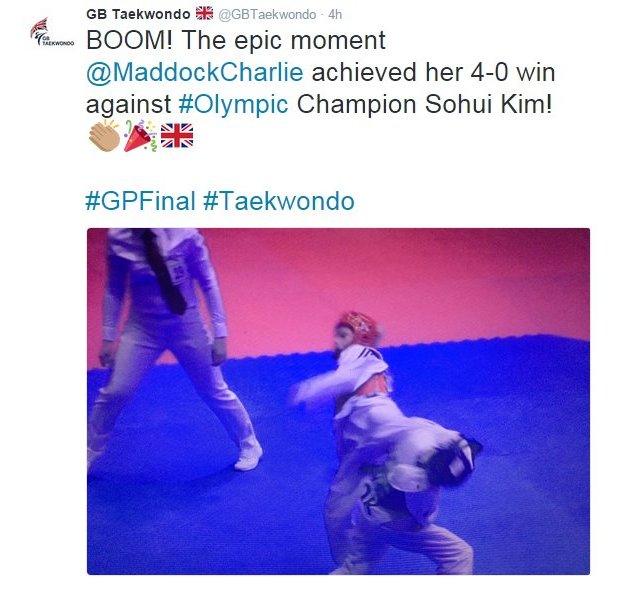 A GB Taekwondo tweet
