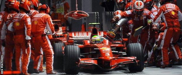 Felipe Massa at the 2008 Singapore GP