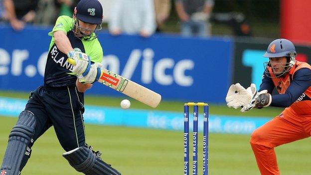 Irish captain William Porterfield scored just four runs against the Netherlands