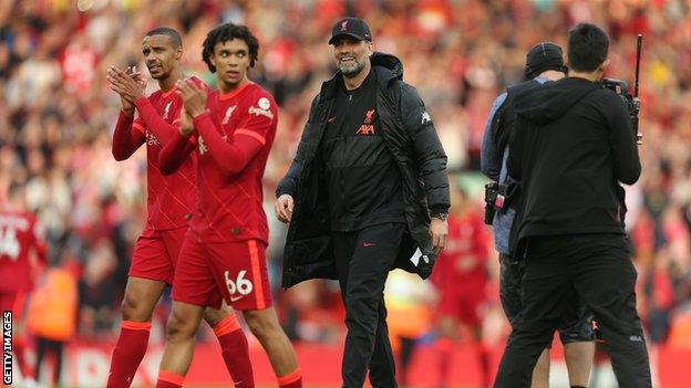 Jurgen Klopp and Liverpool players