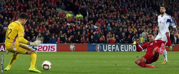 Hal Robson-Kanu scores against Cyprus