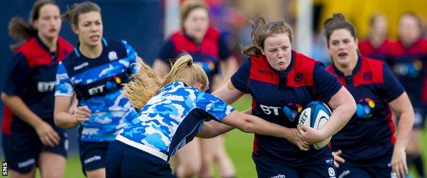 Scotland women's rugby team in training