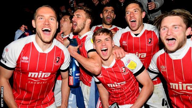 Cheltenham Town players celebrate