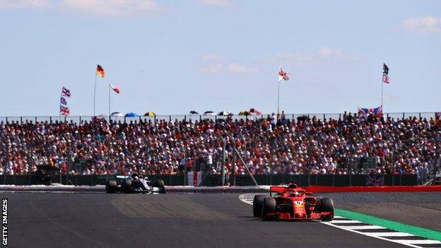 Lewis Hamilton and Sebastian at the British Grand Prix at Silverstone