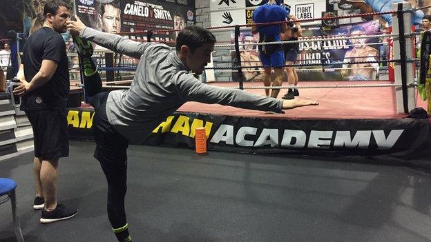 Hot yoga away from the gym three times a week is part of Crolla's weekly training schedule