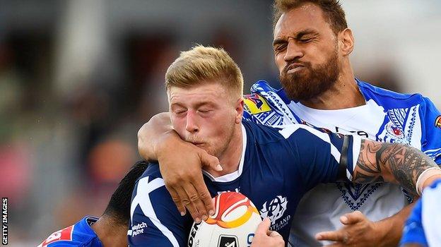 Scotland's Danny Addy in action against Samoa