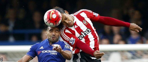 Virgil van Dijk wins a header against Chelsea