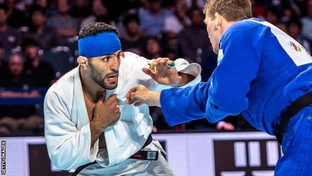 Saeid Mollaei representing Iran in the 2019 World Championships