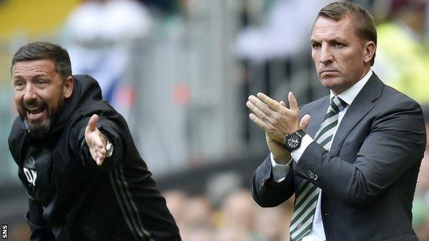 Aberdeen manager Derek McInnes and Celtic counterpart Brendan Rodgers