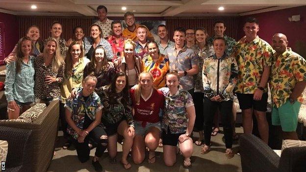 England women's cricket team on Bad Shirts Night