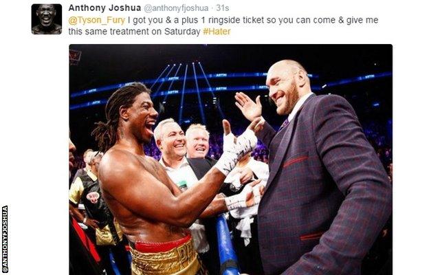 Anthony Joshua Twiitter