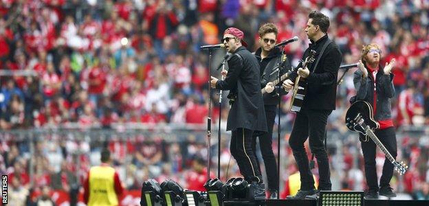 OneRepublic performing at the Allianz Arena