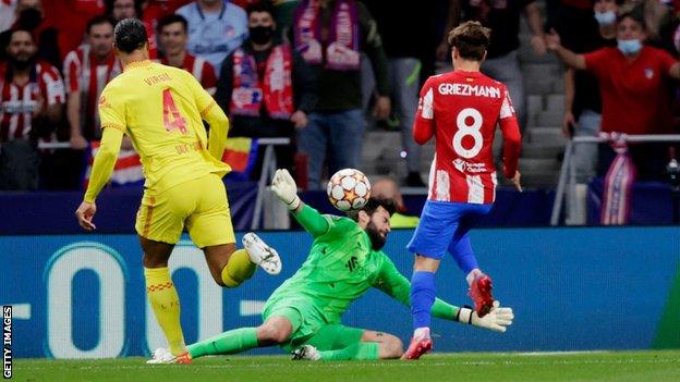 Alisson denies Antoine Griezmann