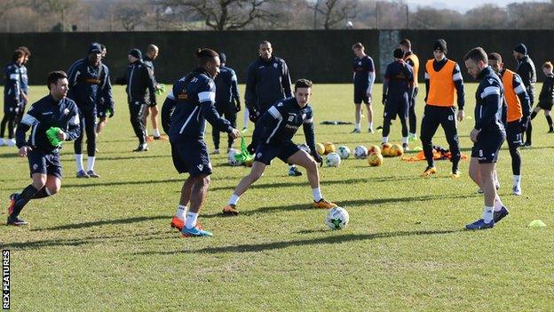 Bolton players training