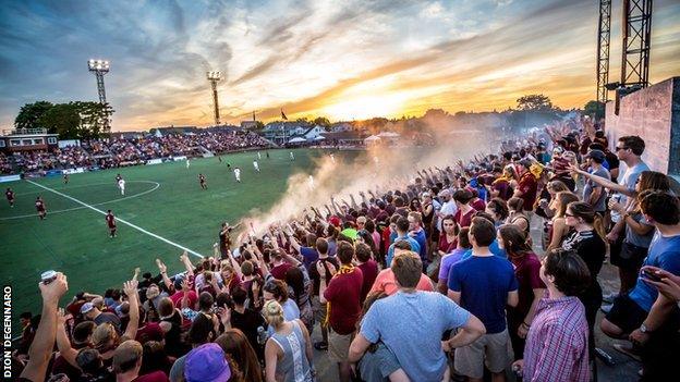 General scene at Detroit City home match