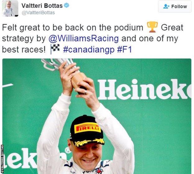 Valterri Bottas twitter