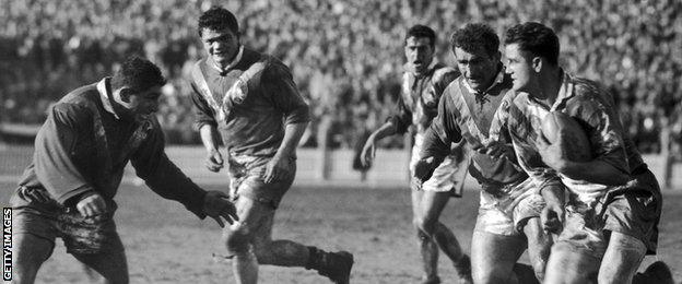 France in action at the 1957 World Cup