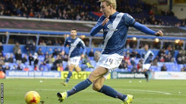 Birmingham striker Nicolai Brock-Madsen