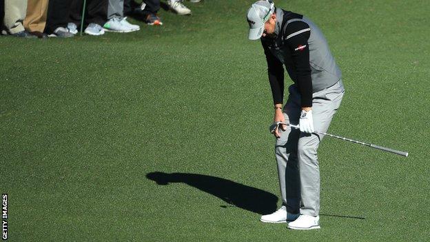 Willett was visibly frustrated when carding an eight on the opening hole