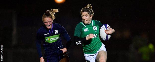 Ireland's Alison Miller runs with the ball