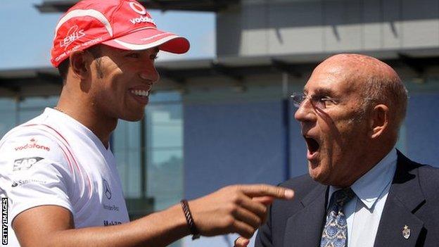 Lewis Hamilton and Sir Stirling Moss