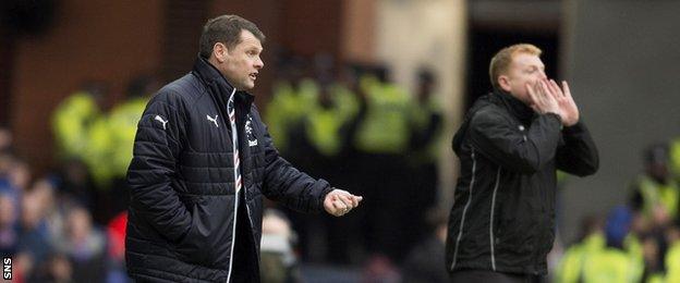 Rangers manager Graeme Murty (left) and Hibs boss Neil Lennon