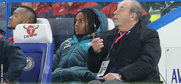 Renato Sanches was substituted at half-time of Swansea's defeat at Chelsea