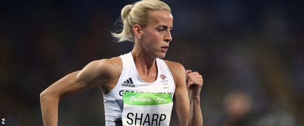 Lynsey Sharp runs in the Olympics 800m final