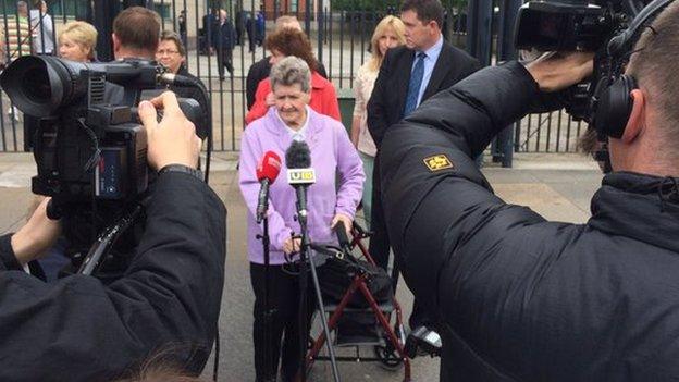 relatives arriving at the inquest