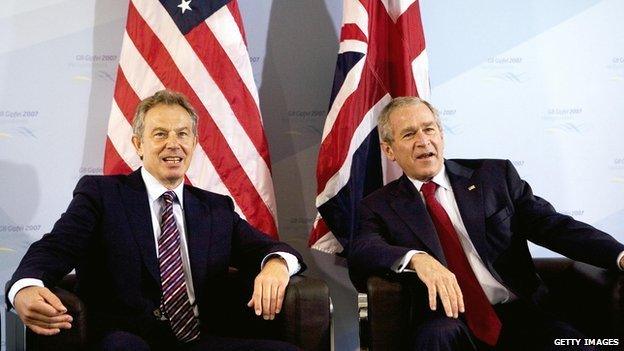 Tony Blair and George Bush