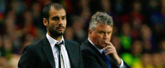 Guus Hiddink and Pep Guardiola