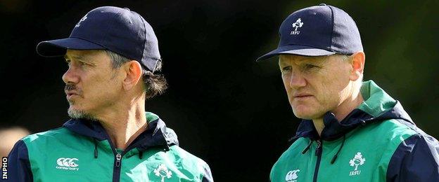 Les Kiss and Joe Schmidt during Ireland's World Cup campaign