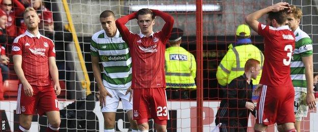 Aberdeen and Celtic players