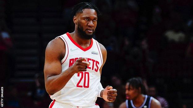 Bruno Fernando in action for Houston Rockets